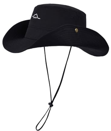 TAGVO Chapeau de Soleil à répulsion d'eau pour Homme et Femme, Bob à Large Bord, Séchage Rapide, Chapeau de pêche avec Cordon Coupe-Vent