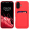 kwmobile Custodia Compatibile con Apple iPhone 16 Cover - Back Case Cellulare con Slot Porta Carte - Morbida in Silicone TPU rosa shocking