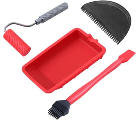 ETUCYNG Holzleim Applikator Set | Handroller Mit Auftragswanne,Tragbares Werkzeugset Mit Pinsel Und Spachtel Für Handwerk Und Klebearbeiten, Wiederverwendbar