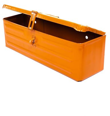 Werkzeugkasten Werkzeugkiste 420x130x130mm Metall für Viele Traktor Oldtimer (Orange)