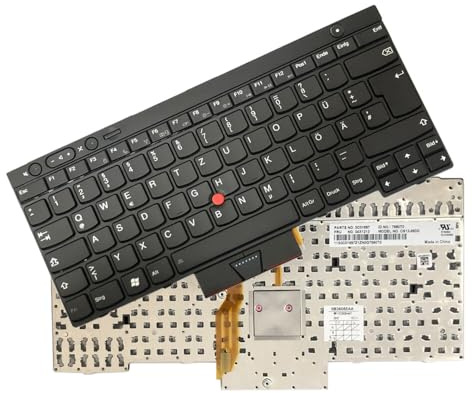 Non-Backlit Tastatur (DE) mit Stiel für Lenovo ThinkPad X230, T430, T430s | T530, W530, L430, L530, X230 Tablet, X230 2306 2324 2325 2333 Keyboard with stem (German ISO)
