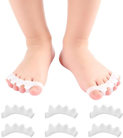 KEPYATI 6 Pack Zehentrenner Für Korrekte Hallux Valgus - Kinder-Einheitsgröße - Yoga-Übungen, Fußausrichtung, Zur Linderung Von Hallux Valgus Schmerzen (Kinder)