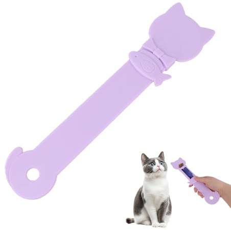 Goktvai Cat Treats Squeeze Spoon, Cute Multifunctional Cat Strip Feeder Dispenser Lickable Spoon for Wet Food Licky Treats & Liquid Snacks (Purple)