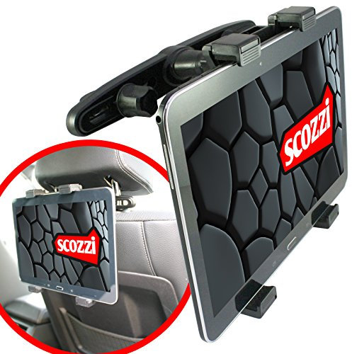 scozzi Support Tablette Voiture Appuie Tête Enfant Siège Universel 7-11 Pouces Compatible avec Apple iPad,Lenovo,Samsung Galaxy Tab S9 S8 S7 S6 A7 A E P12 P11 13 11 M10 M8 FE Lite Air Mini Plus Pro