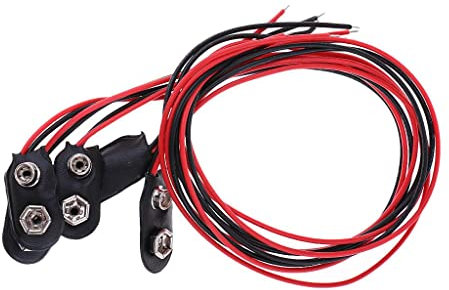 Sharplace 3 x 9V Blockbatterie Clip Batterieclip Anschlußclip 31cm Anschlusskabel