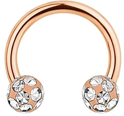 Treuheld Piercing Hufeisen - Mulitkristall - Rosegold [2.] - pfirsich