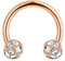 Treuheld Piercing Hufeisen - Mulitkristall - Rosegold [2.] - pfirsich