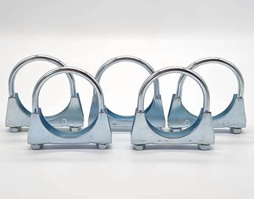 5 Stück Rohrverbinder Auspuffschelle Bügelschelle Rohrschelle Schelle Abgasrohr U-Bolt Clamp M8 Ø 70 mm