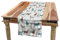 ABAKUHAUS Hirsch Tischläufer, Alt Text Tiere Weihnachten, Esszimmer Küche Rechteckiger Dekorativer Tischläufer, 40 x 300 cm, Türkis Beige Braun