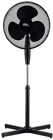 Elta Standventilator SVT-40.5 (16 Zoll / 40cm Durchmesser, höhenverstellbar bis zu 1,22m, neigbar, Oszillation), Farbe:schwarz
