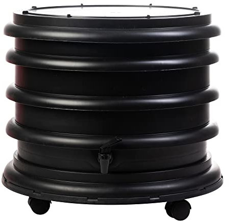 WormBox | Lombricomposteur 2 Plateaux Noir | 32 litres | Compostez Vos déchets organiques, Les vers de Terre/lombrics produisent du lombricompost