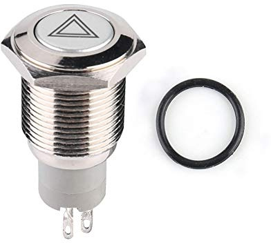 Nuevo Interruptor de Encendido/Apagado de la Luz de Advertencia del Peligro de la Emergencia del Coche del rojo LED del Universal 16m m for pulsador interruptorpulsador luz emergencia