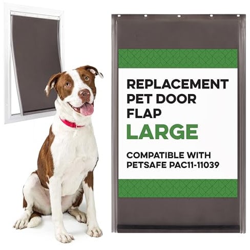 Impresa - Large Replacement Pet Door - Flexible Doggie Door Flap for Small, Medium, and Big Dogs and Cats - Weather Resistant - (10 1/8 x 16 7/8 Inches)