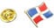 Gemelolandia | Pin de Solapa Bandera Mastil Rep Dominicana 16x15mm | Pines Originales Para Regalar | Para las Camisas, la Ropa o para tu Mochila | Detalles Divertidos