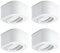 SSC-LUXon 4 Stück TEARA Aufbauspot LED weiß, flach & schwenkbar dimmbares LED Modul 4W warmweiß 230V - Decken Aufbauleuchten