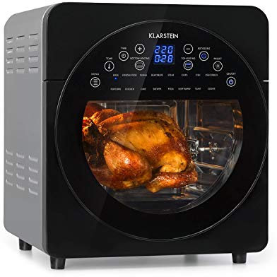 Klarstein AeroVital Easy Touch - Freidora aire, Freidora sin aceite con potencia 1700 W, Freidora de aire con capacidad 14 L, 16 programas, Termostato, Temporizador, Pantalla digital, Gris claro
