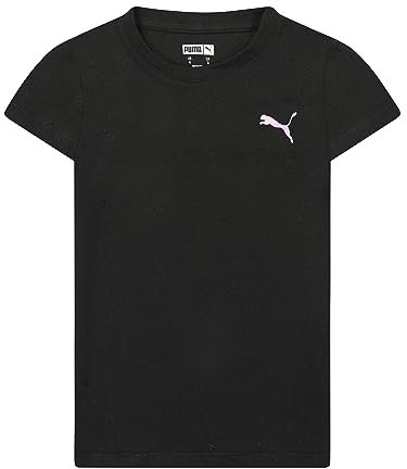 PUMA Girls' Core Logo T-Shirt, Black, 5