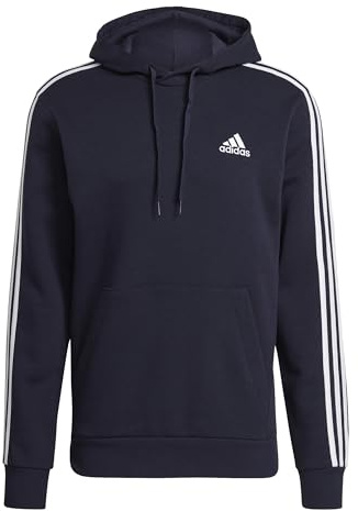 adidas Herren Essentials Fleece 3-Stripes Hoodie, Legend Ink / White, XXL