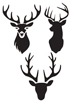 Wiederverwendbare Schablone mit Hirschkopf, A3, A4, A5 & größere Größen, Tiere, Winterhölzer / Schnee30 (selbstklebende Folie, Größe XS - 50 x 70 cm)