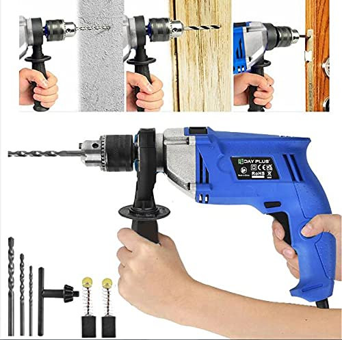 Hammer Drill Set, 850W Impact Drill Hammer & Impact 2 in 1, 3000 RPM Variable Speed, Corded Percussion Drill 360° Rotating with Speed Lock Button for Drilling in Wood, Steel, Concrete #YL01