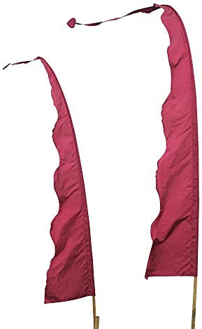 DEKOVALENZ Tessuto per Bandiera Balinese Wave con Punta a Forma di Cuore, Diversi Colori e Lunghezze, Lunghezza:3 Meter, Colore:Borgogna