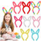 Candygirl 8 Pièces Serre Tete Lapin en Peluche, Serre Tete Femme Oreilles de Lapin Bandeau avec Oreilles de Lapin Enfant Fille Femme Multicolores Pour Halloween Toussaint Noël Fête