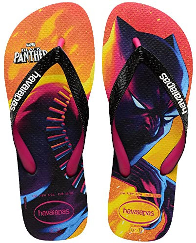 Havaianas Top Marvel Flip Flops Unisex, Schwarz/Rosa Elektrisch, 43/44 EU