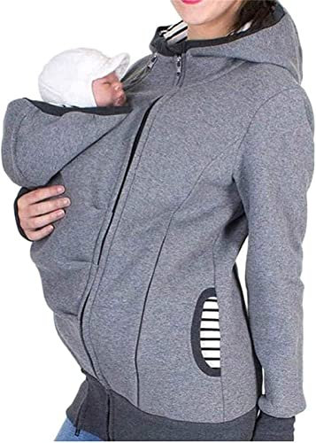 Babytrage Jacke Atmungsaktiv Warm,Mit Kapuze Langarm Umstandsjacke 3 In 1 Reißverschluss Soft Baumwolle Tragejacke Mit Abnehmbar Herbst Und Winter Freizeitjacke 1,L