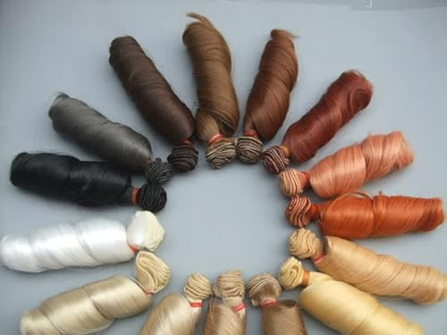 FUNZE 15 cm handgefertigte gewellte Puppenperücken/Sd Ad 1/3 1/4 1/6 Bjd Doll DIY Haar für Bjd Doll Perücken