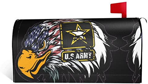 ASEELO US Army Coole Amerikanische Flagge Adler Magnetische Briefkastenabdeckung Garten Hof Home Decor für Outdoor Standardgröße 45,7 x 52,8 cm