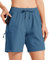 WILLIT Damen Wanderhose Sommer Cargohose schnelltrocknend Wandern Kurz leichte Sport Shorts mit Taschen Ozeanblau L