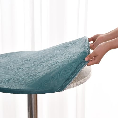 Morbuy Rund Tischdecke Wachstuch Elastisch, Gartentischdecke Wasserdicht Schmutzabweisend Abwischbar Nordisch Blatt Tischtuch für Dekoration Küchentisch Kaffee Restaurant Garten (70cm,Grün)