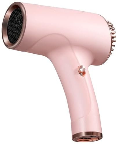 Portable Cordless Hair Dryer - Rechargeable Battery Hair Dryers for Travel - Handheld Wireless Hairdryer - Compact Blow Dryer for Quick Drying - 2600mAh, Men & Women (Pink)