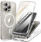 TIESZEN Magnetic for iPhone 15 Pro Max Case, Compatible with MagSafe, Built-in Privacy Screen Protector and Camera Protection, Anti Spy Full Body Dustproof Shockproof Hard Phone Case 6.7, Shiny Clear