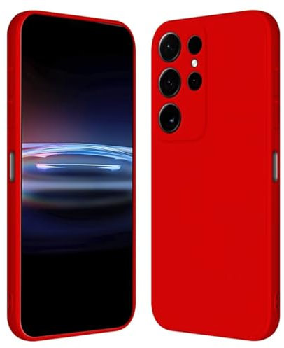 RankOne Custodia per Samsung Galaxy S24 Ultra (6.8 Inches) Cover Morbida in Silicone TPU - Rosso Cina