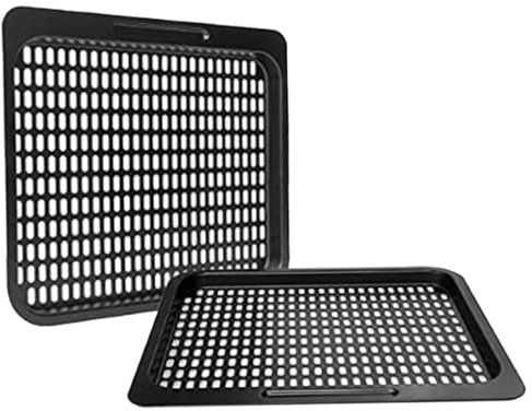 Air Fryer Tray 2PCS Carbon Steel Cooking Trays for Air Fryer Oven Mesh Baking Rack Non-stick Dishwasher Safe Removable Air Fryer Rack Air Fryer Baking Tray for Vegetable Meat Dessert Fruit
