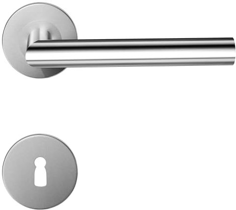 HAIFUAN 1 confezione di maniglia per porta in acciaio inossidabile rosone per foro chiave, set di maniglie per serratura porta, barra per porta, acciaio inossidabile spazzolato (S02-103K)