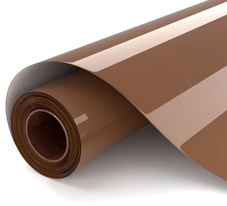 UIOK Plotterfolie Textil, Sepia Flexfolie Plotter Textil 30.5x182cm Textilfolie Plotter,Boho Bügelfolie Plotter für DIY T-Shirt, Heat Transfer Viny für Cricut & Silhouette Cameo