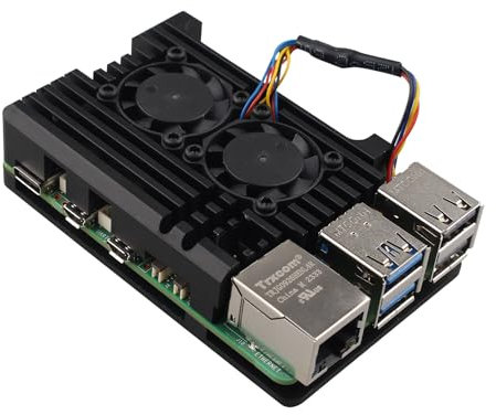ZDE ZP505 Aluminum Alloy Armor Case for Raspberry Pi 5 Heatsink Cooler Case with Dual PWM Cooling Fan for Raspberry Pi 5 8GB/4GB