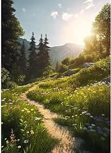 Woplagyreat Diamond Painting Erwachsene Diamant Bilder Dimondpaintin Blumen 5d Landschaft Diamanten Crystal Art Rahmen 30x40 Groß Deko Wohnzimmer Wanddeko Schlafzimmer Pflanzen Aesthetic Pfad