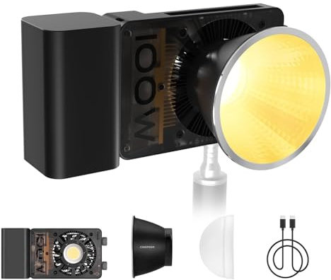 Zhiyun CINEPEER CX100 LED-Videoleuchte, 100W Tragbares Fotografie-Licht, Zweifarbig 2700K-6500K, CRI 96+, TLCI 97+, Mit Helligkeitskontrolle-Integrierten Lüftern Kameralicht