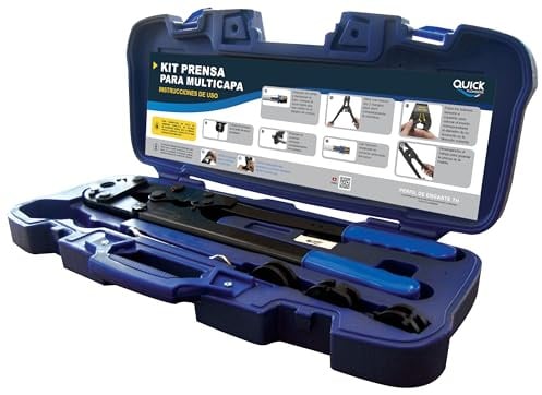 Tenaza de prensado manual multicapa – Perfil TH Ø16-20-25-26 | Con juegos de mordazas intercambiables y maleta rígida | Precisa, robusta y fácil de transportar | QUICK PLOMBERIE