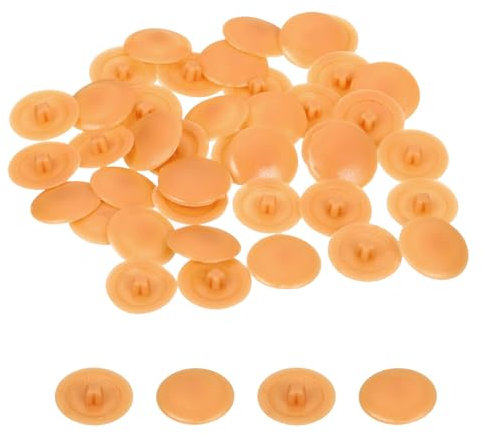 sourcing map 40PCS Screw Cap Covers, 12mm Waterproof Plastic Screw Decorative Caps for Phillips Cam Lock Nuts Self-Tapping Screws, Orange Yellow
