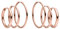 PURELEI® Echo Ohrring Set (Gold, Silber, Rosegold), Set aus wasserfesten Creolen für Damen, 3 Paar Creolen aus Edelstahl, Geschenk für Frauen, Verschiedene Größen (Roségold)