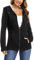 Aottori Women Zip Up Hoodie Jacket Ladies Hoodies Long Sleeve Hooded Sweatshirt Lightweight Solid Casual Sprots Tops with Pockets Black XL