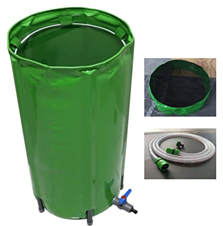 Tragbar Regentonne Regenwassertank Für Den Außenbereich Tragbarer Wasserspeicher Aus 0,75mm PVC Wasserdicht Faltbar Mit Filter Und Wasserhahn