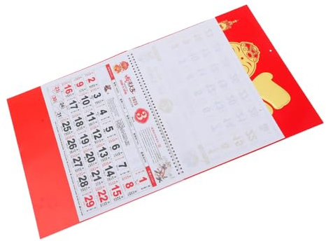 HONMEET Chinesischer Wandkalender Hängender Kalender Für Jahr Klare Druckqualität Traditionelles Design Für Zuhause Und Büro