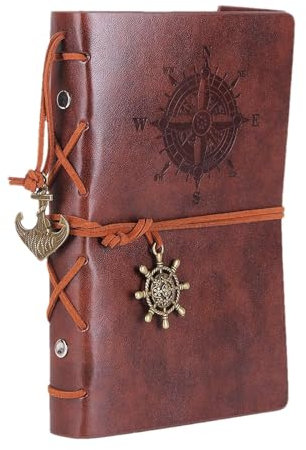 Leder-Notizbuch – Premium-Leder-Tagebuch | Klassisches Skizzenbuch mit leeren Seiten | Ideal zum Schreiben, Zeichnen und für kreative Projekte | Unverzichtbares Reisetagebuch für Männer und Studenten