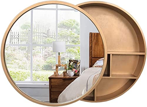 Armoire à pharmacie ronde éclairée avec porte coulissante à deux voies et rangement mural Noir 70 cm