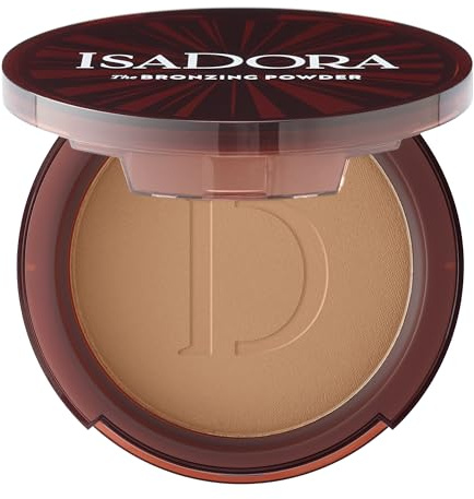 IsaDora The Bronzing Powder - gepresstes Bronzer-Puder für einen natürlich sonnengeküssten Teint mit einer aufbaubaren Formel zum Contouring – Veganes Make-up, tierversuchsfrei (48 Matte Tan)